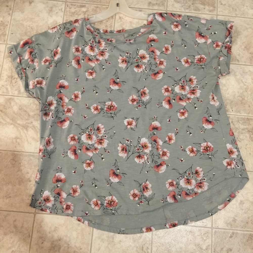 Maurices 24/7 Floral Drop Shoulder Tee